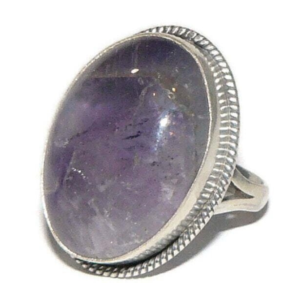Amethyst Sterling Silver Ring Size 8 - Picture 6 of 8
